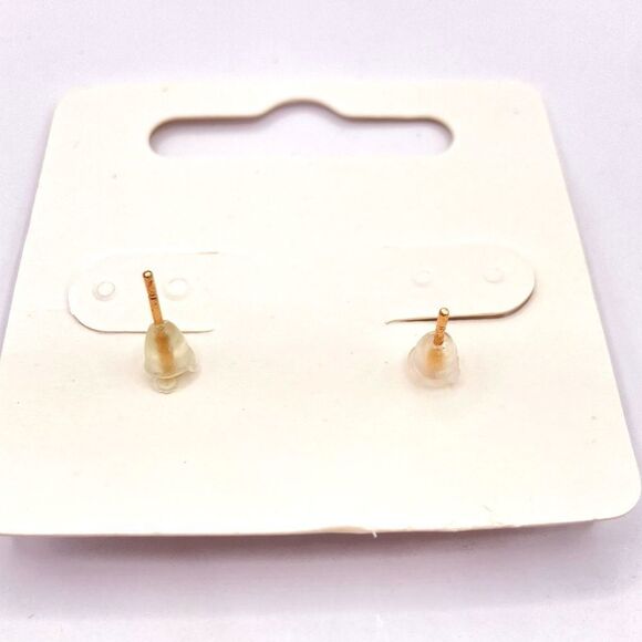 Gold Asymmetrical Christmas stud earrings - Picture 2 of 3